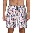 thumbnail image 1 of Kdxio 4th Of July Print Men's Swim Trunks with Compression Liner 7 Inch Inseam Quick Dry Swim Shorts, 1 of 5