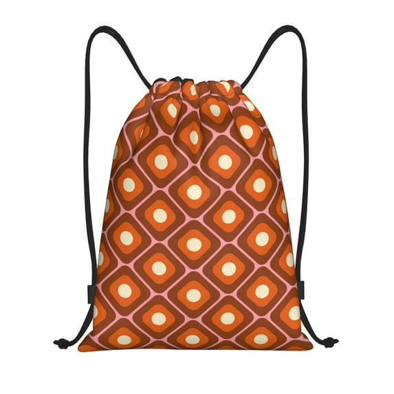 Kdxio 60s and 70s Aesthetic Print Drawstring Backpack Bag,Waterproof Draw String Back Sack, Gym Drawstring Bags Swim Bag For Unisex