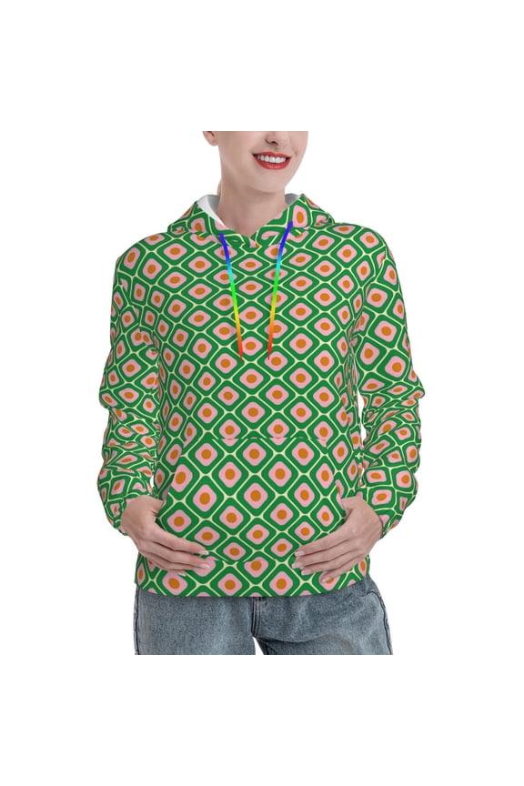 60s and 70s Style Print Womens Oversized Hoodies Sweatshirts Hooded Pullover Tops Sweaters Casual-Large
