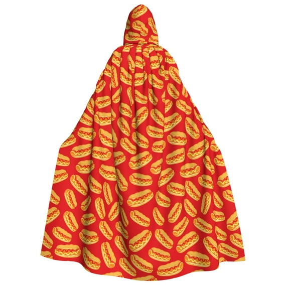 Kdxio A Big Hot Dog Print Hooded Cloak Unisex Cloak with Hood Halloween Christmas Cape Cosplay Costume