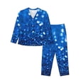 thumbnail image 1 of Kdxio A Blue Glitter Women's Pajama Sets Long Sleeve Button Down Sleepwear Nightwear Soft Pjs Lounge Sets-Medium, 1 of 7