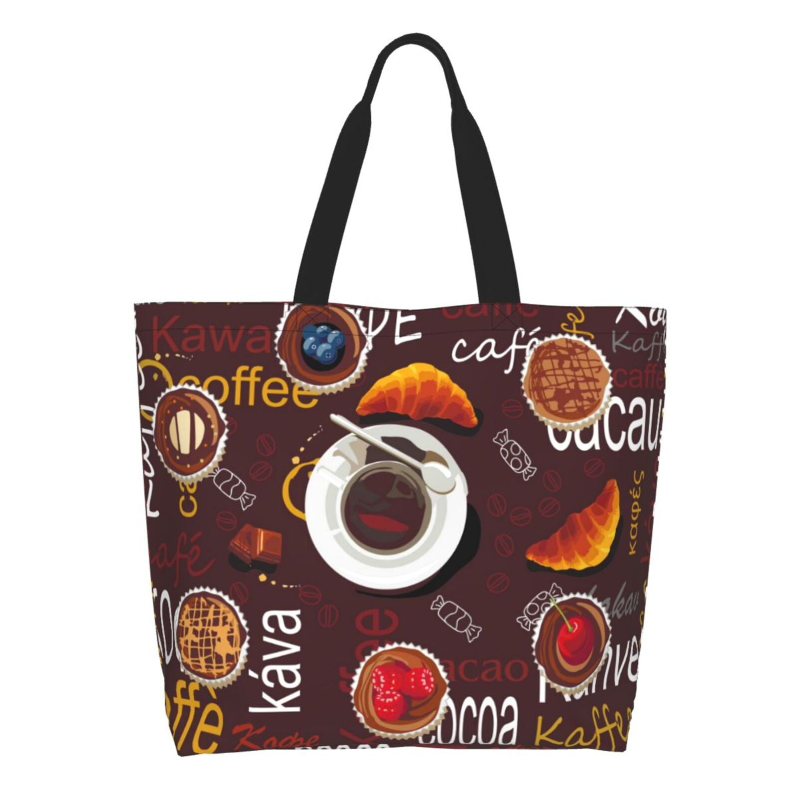 Kdxio A Cup Of Black Coffee On A Saucer Casual Tote Bags Women Big ...