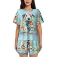 thumbnail image 1 of Kdxio A Funny Little Dalmatian Puppy Print Pajamas Sets for Women Short-Sleeved Pjs with Lounge Shorts Two Piece Sleepwear S-4XL, 1 of 8