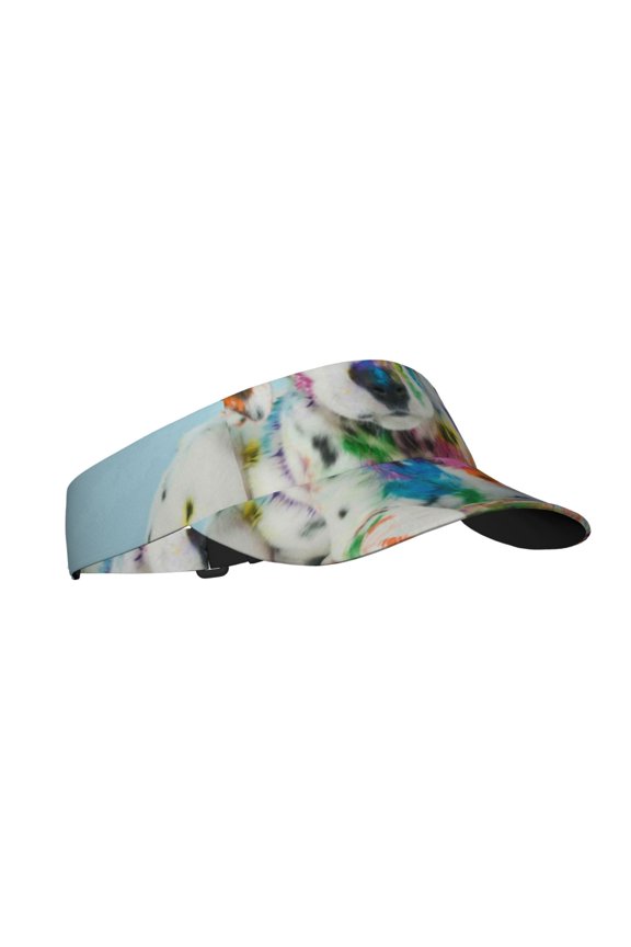 A Funny Little Dalmatian Puppy Print Sun Visor Hat Golf Visor Adjustable Velcro Outdoor Sports Cap For Men Women