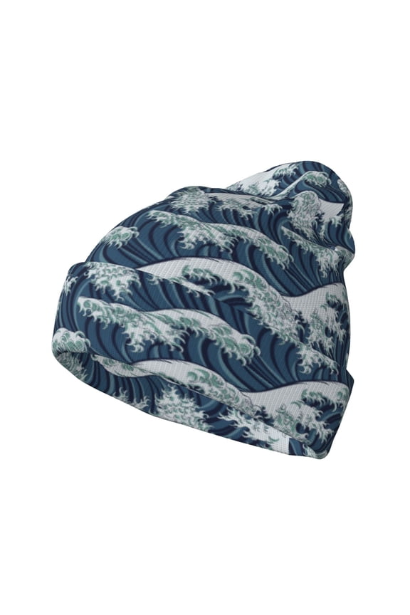 A Japanese Great Wave Winter Beanie for Men Women Beanie Knit Hat Cuffed Cap Beanie Knit Chunky Snow Cap