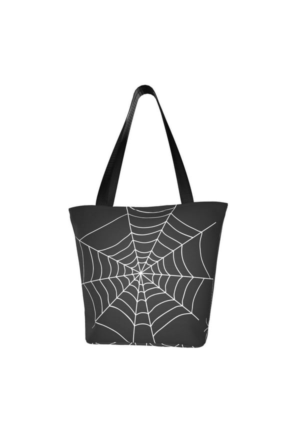 A Web With A Spider Women Reusable Grocery Bags Foldable Ripstop,Reusable Shopping Bags for Shopping,Gym,Gift