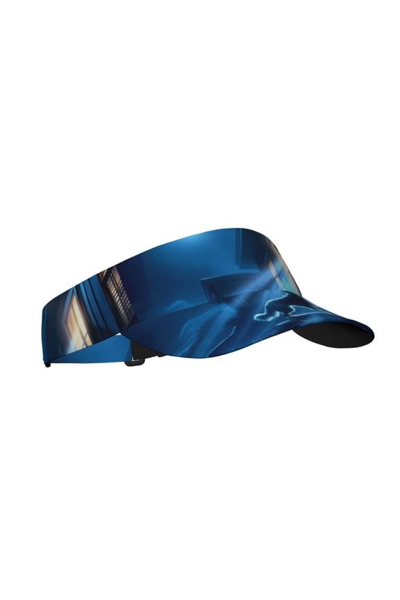 A Wolf Barks Out A Window Print Sun Visor Hat Golf Visor Adjustable Velcro Outdoor Sports Cap for Men Women