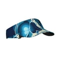 thumbnail image 1 of Kdxio Abstract Blue Skull Print Sun Visor Hat Golf Visor Adjustable Velcro Outdoor Sports Cap for Men Women, 1 of 6