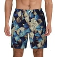thumbnail image 1 of Kdxio Abstract Blue Squares Print Men'S Swim Trunks With Compression Liner 7 Inch Inseam Quick Dry Swim Shorts, 1 of 7