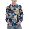 thumbnail image 1 of Kdxio Abstract Blue Squares Print Womens Oversized Hoodies Sweatshirts Hooded Pullover Tops Sweaters Casual-Medium, 1 of 7