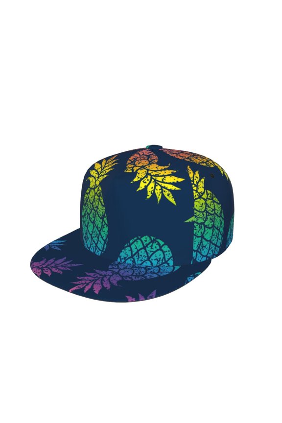 Abstract Bright Pineapple Fruit Retro Print Snapback Hat for Men Women,Adjustable Baseball Cap