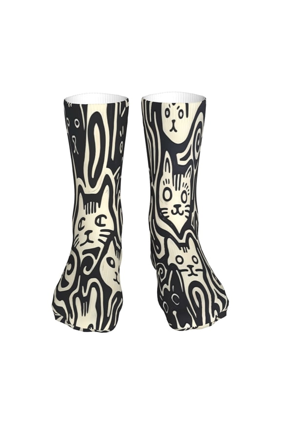 Abstract Cat Faces Pattern