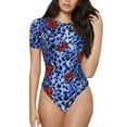 thumbnail image 1 of Kdxio Abstract Colorful Butterflies for Women's Short-Sleeved Onesie Stylish Round Neck Pajamas Bodysuit Jumpsuit Nightwear-XX-Large, 1 of 7