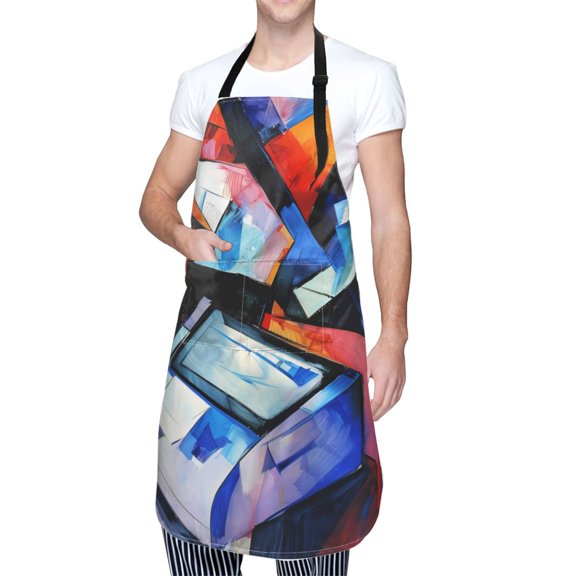 Kdxio Abstract Cubist Printer Apron with Pockets Adjustable Kitchen Aprons for Men Women Waterproof Aprons for Cooking,Drawing,Crafting, Baking Household Cleaning