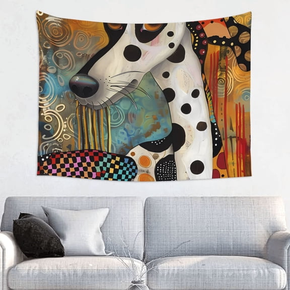 Kdxio Abstract Dalmatian Art Wall Hanging Tapestries Banner For Bedroom College Dorm Home Living Room Party Decor 29X37 In