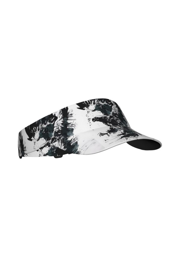 Abstract Eagle Ink Print Sun Visor Hat Golf Visor Adjustable Velcro Outdoor Sports Cap for Men Women