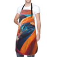 thumbnail image 1 of Kdxio Abstract Fabric Color Waves Apron with Pockets Adjustable Kitchen Aprons for Men Women Waterproof Aprons for Cooking,Drawing,Crafting, Baking Household Cleaning, 1 of 5