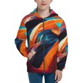 thumbnail image 1 of Kdxio Abstract Fabric Color Waves Pattern Kids Boys Girls Zip Up Hoodie 3D Printed Hooded Sweatshirt Hoody Coat with Pocket 7-12 Y-Small, 1 of 6