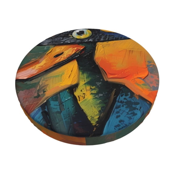 Kdxio Abstract Funny Duck Print Stool Covers Round,Stretch Round Bar Stool Covers Washable Bar Stool Cushion Slipcover for 12-15 Inch Chair
