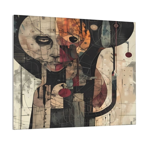 Kdxio Abstract Geometric Faces Pattern Canvas Wall Art for Living Room Wall Decor for Bedroom Bathroom Modern Framed Canvas Art Prints Ready to Hang,Horizontal