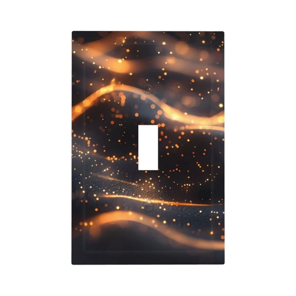 Kdxio Abstract Glowing Wave Pattern Decorator Light Switch or Receptacle Outlet Wall Plate Decorator Wall Plate Child Safe Outlet Cover-Style T