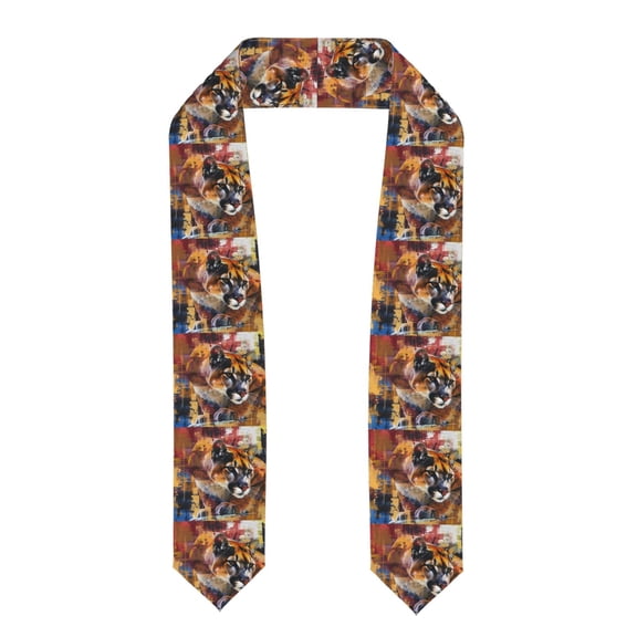 Kdxio Abstract Lion Painting Graduation Stole Class, Graduation Sash, Unisex Adult 36" Academic Commencements-Flattened