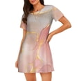 thumbnail image 1 of Kdxio Abstract Marble Texture Pattern Womens Short Sleeve Sleepshirt Scoopneck Cute Nightdress Ruffle Comfy Nightgown, 1 of 6
