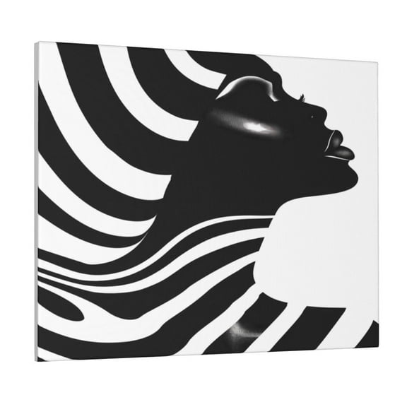 Kdxio Abstract Monochrome Profile Pattern Canvas Wall Art for Living Room Wall Decor for Bedroom Bathroom Modern Framed Canvas Art Prints Ready to Hang,Horizontal