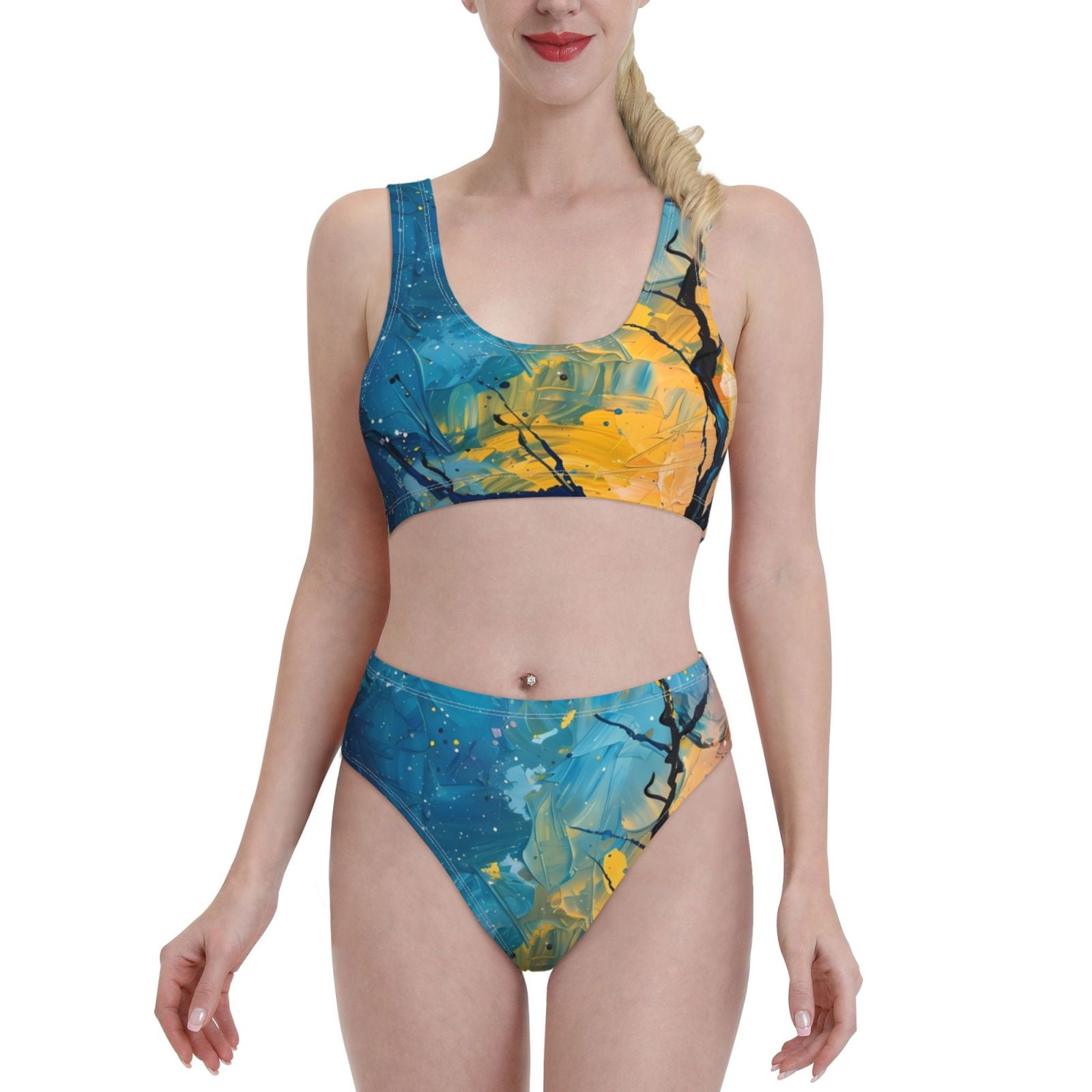 Playful High-Waisted Abstract Bikini main image 1