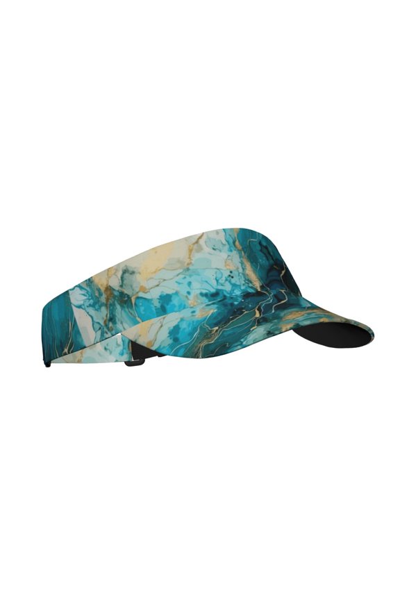 Abstract Ocean Currents Print Sun Visor Hat Golf Visor Adjustable Velcro Outdoor Sports Cap for Men Women