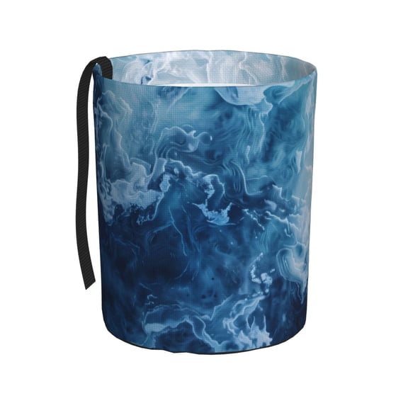 Kdxio Abstract Ocean Waves Car Trash Can Garbage Car Accessories Trash Can Car Waste Bin for for Driver and Passenger Any Vehicle