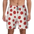 thumbnail image 1 of Kdxio Abstract Red Polka Dot Print Men's Swim Trunks with Compression Liner 7 Inch Inseam Quick Dry Swim Shorts, 1 of 5
