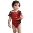 thumbnail image 1 of Kdxio Abstract Red Textured Canvas Pattern Unisex Baby Cotton Short Sleeve Bodysuits-2 Years, 1 of 5