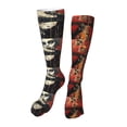thumbnail image 1 of Kdxio Abstract Skull Guitar Art Funny Silky Novelty Funky Long Knee High Socks Soft 3D Print Cosplay Crazy Stockings for Men Women, 1 of 8