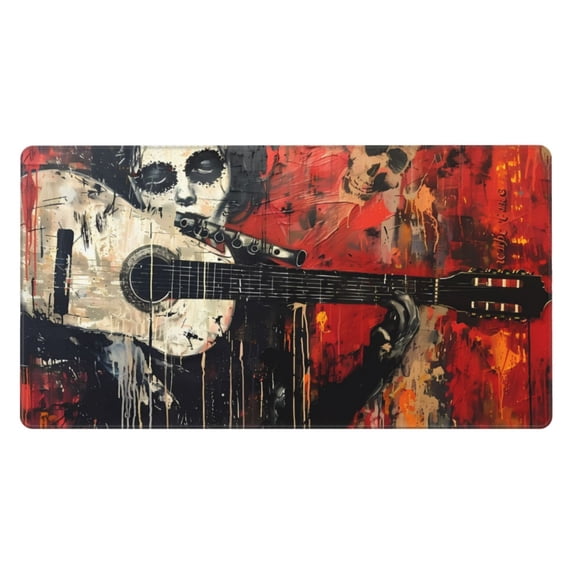 Kdxio Abstract Skull Guitar Art Print Large Gaming Mouse Pad,Non-Slip Base,Water Resist Keyboard Pad for Gamer,Office & Home,29.5 x 15.8 in