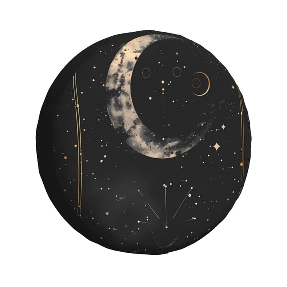 Kdxio Abstract Starry Sky Moon for Tire Cover Wheel Protectors Tyre Covers Weatherproof Wheel Covers Universal Fit for Trailer Rv SUV Truck Camper Travel Trailers 14 inch