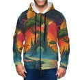thumbnail image 1 of Kdxio Abstract Tree Castle Print Men Hoodies Casual Hoodies for Men with Zip Pockets Full Zip Long Sleeve Sweatshirt Sports Hooded Jacket-Large, 1 of 5