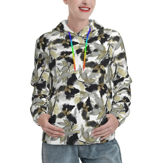 Kdxio Abstract Watercolor Print Womens Oversized Hoodies Sweatshirts Hooded Pullover Tops Sweaters Casual-Medium