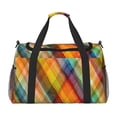 thumbnail image 1 of Kdxio Abstract Watercolors Tartan Travel Duffel Bag Gym Bag Weekender Travel Bag Gym Bag for Women &Men Airplane Travel Essentials for Flying, 1 of 7