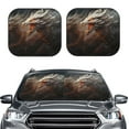 thumbnail image 1 of Kdxio Abstract White Dragon Print 2-Piece Sun Shade Front Windshield - Foldable Car Front Window Sunshades for Most Sedans SUV Truck, 1 of 6