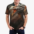thumbnail image 1 of Kdxio Abstract White Dragon Print Men's Short Sleeve Polo Shirt,Midweight Men's Shirt, 1 of 5