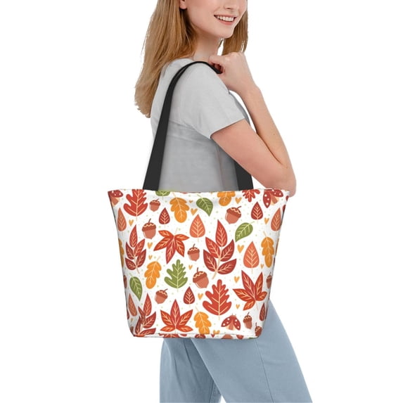 Kdxio Acorns and Autumn Leaves Women Reusable Grocery Bags Foldable Ripstop,Reusable Shopping Bags for Shopping,Gym,Gift