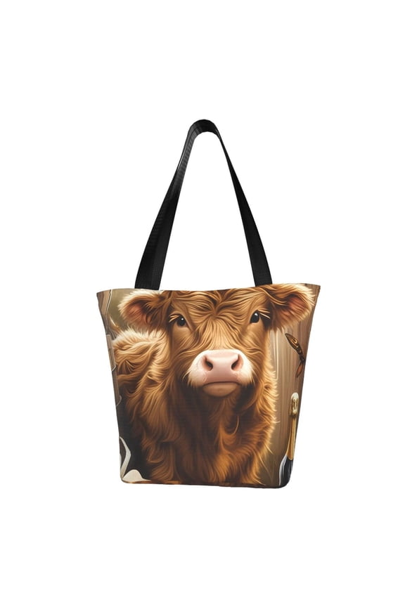 Adorable Calf Butterflies Champagne Women Reusable Grocery Bags Foldable Ripstop,Reusable Shopping Bags for Shopping,Gym,Gift