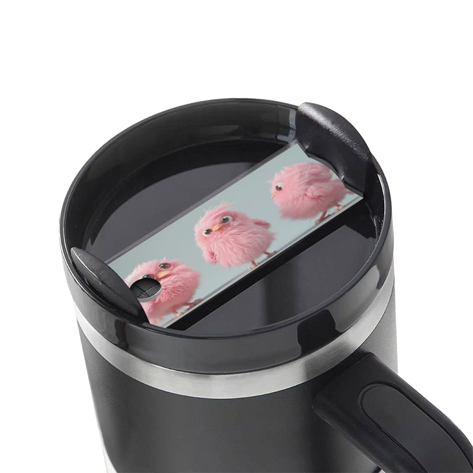 Kdxio Adorable Pink Fluffy Birds Name Plate Compatible Stanley Cups ...