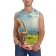 thumbnail image 1 of Kdxio Adorable Puppy Basket for Men's Muscle T-shirt,Sleeveless for Workout Running Athletic Gym Lounge Casual, 1 of 5