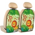 thumbnail image 1 of Kdxio African Animals in the Jungle Print 2 Pack Car Kick Mat Seat Cover Back Protector Mat with Pockets for Organizer Backseat Protector and Storage Anti Kick Pad for Vehicles, 1 of 1