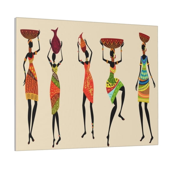 Kdxio African Women Pattern Canvas Wall Art for Living Room Wall Decor for Bedroom Bathroom Modern Framed Canvas Art Prints Ready to Hang,Horizontal