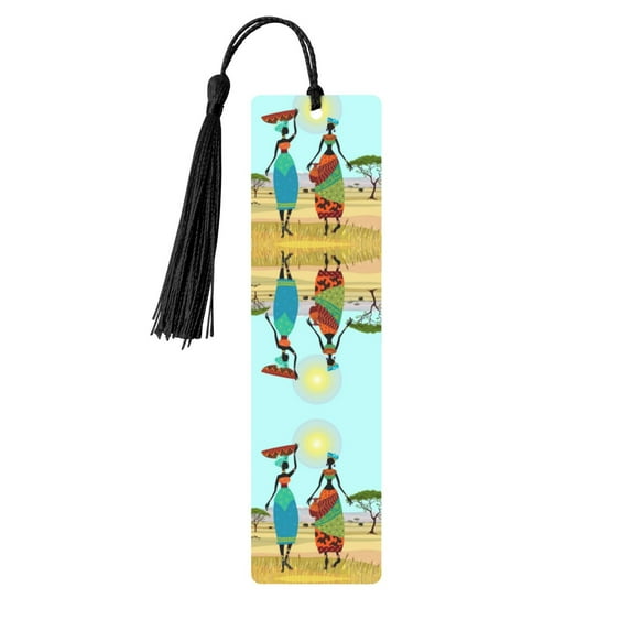 Kdxio African Women Print Metal Tassel Bookmarks,Perfect Gift for Art Lovers and Bookworms Metal Bookmarks for Women