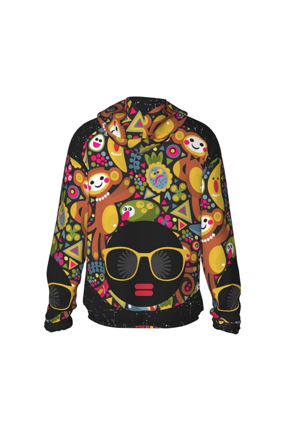 African Women Print Women Men Sun Protection UPF 50+ Jackets Zip Up Long Sleeve Hoodie Hiking Lightweight with Pockets