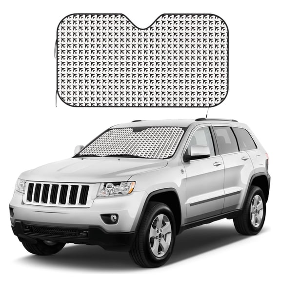 Kdxio Airplane Print Windshield Sun Shade, Foldable Sun Blocker for Car,Truck,SUV Automotive Interior Sun Protection,Reflective Shade for Front Windshield(Medium)